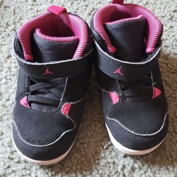 pink and black jordans toddler